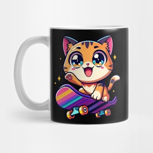 Skateboarding Kitten Sports Skateboarder Cute Ginger Cat Mug